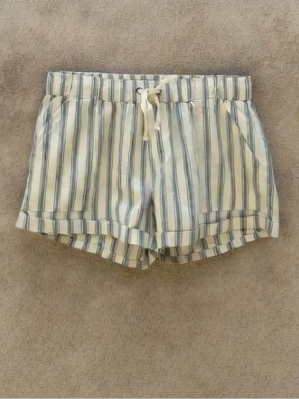 TOAD&CO “Taj Hemp” Cuffed Shorts In Barley Stripe Size Medium New With Tag! - Picture 4 of 8